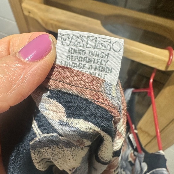 Navy Vintage Paris Brand Floral Maxi Dress - Small - Picture 6 of 6